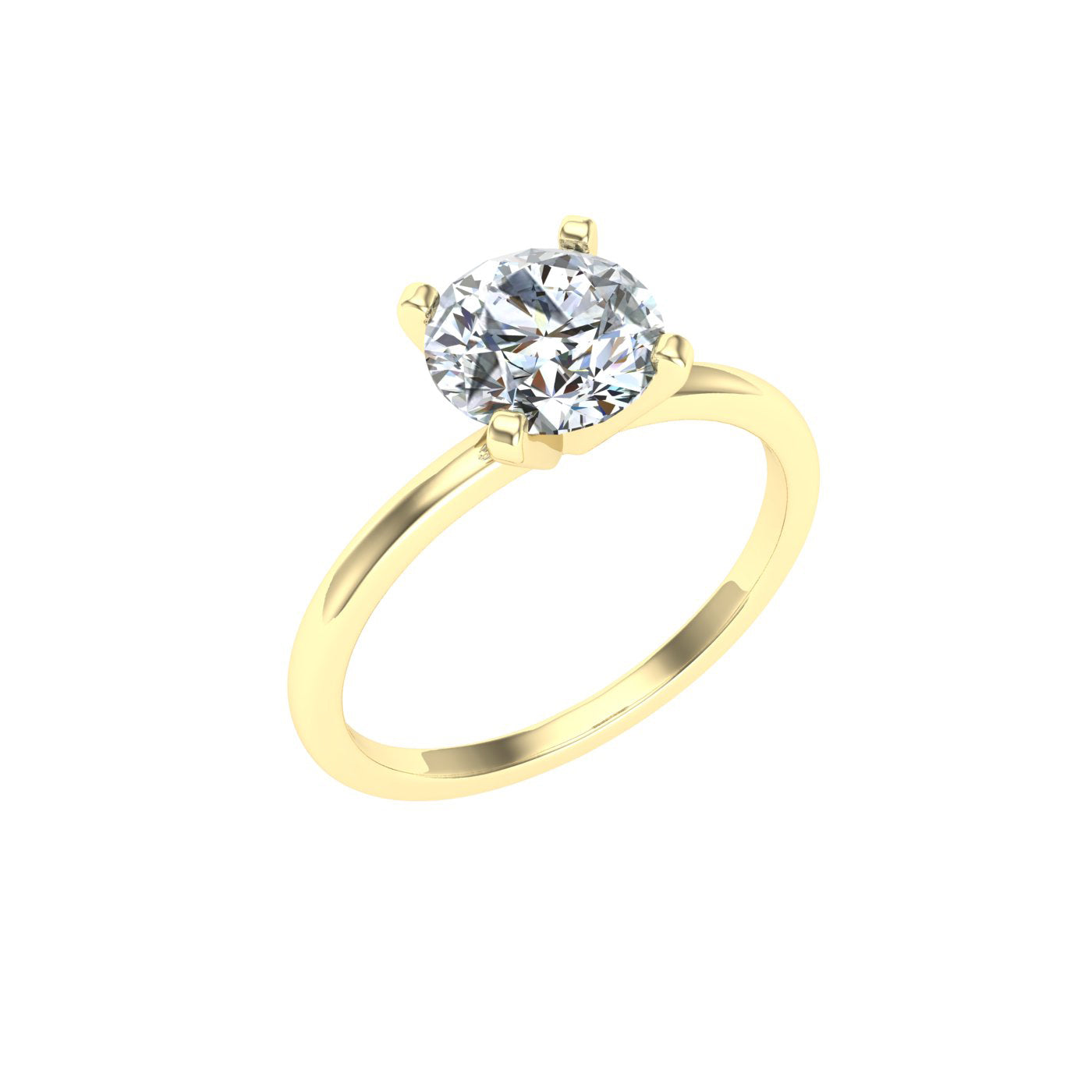 Harmony Round Solitaire Moissanite Engagement Ring Yellow Gold